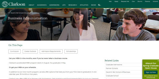 Clarkson University School of Business Administration